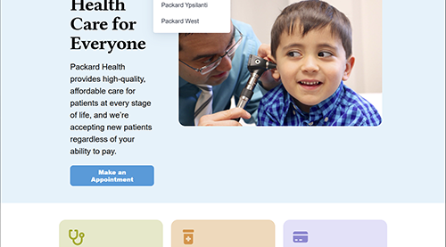 A screenshot of the homepage of the new website.